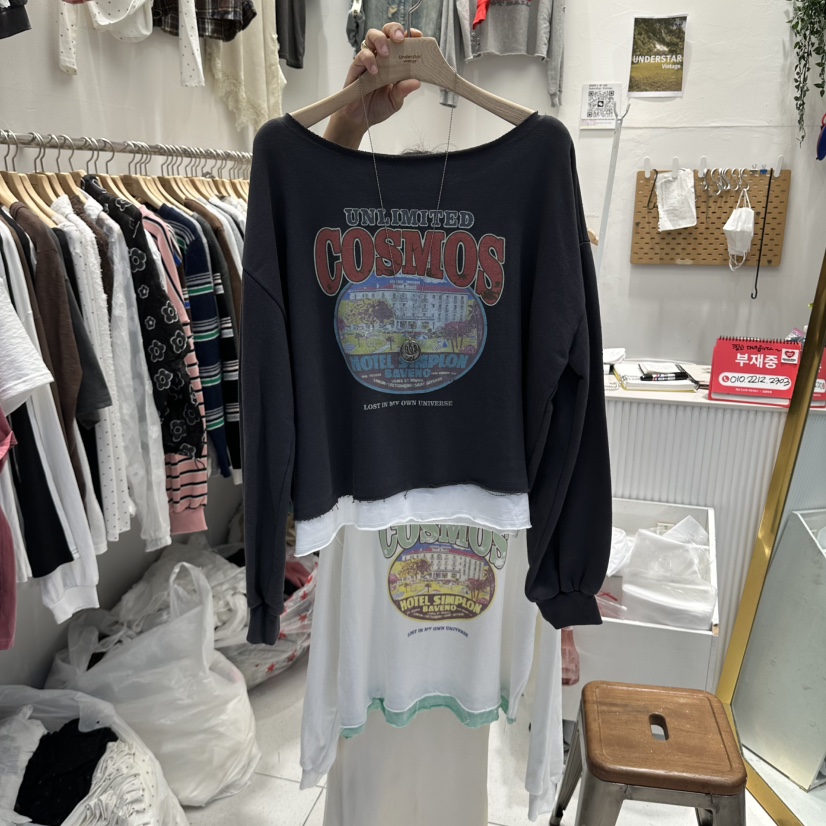UNDERSTAR_VINTAGE韓國代購女裝新款推薦時尚真品長袖T恤UNDERSTAR_VINTAGE長袖T恤圖色2