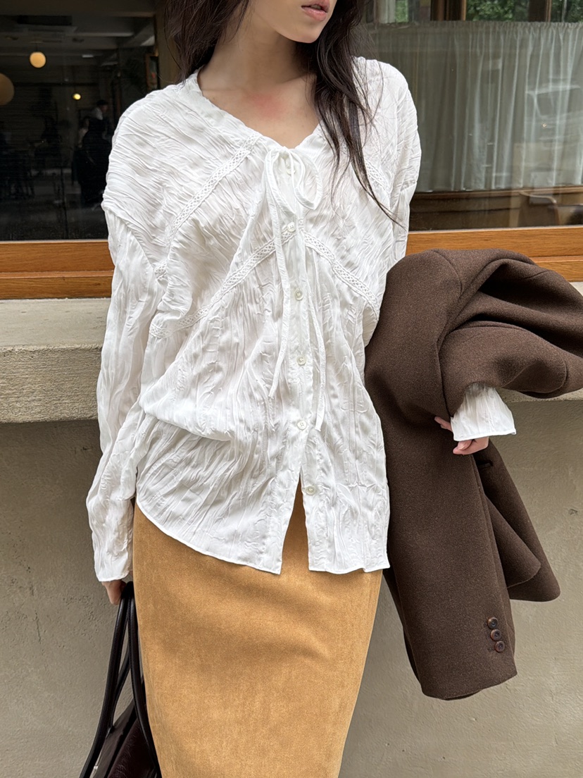 PETOT東大門實拍女裝新款推薦休閑熱賣時尚人氣襯衫蕾絲衫PETOT襯衫/蕾絲衫