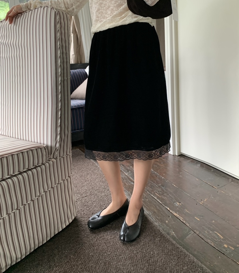 SYMBOL東大門代購女士新品休閑人氣半身裙中短裙天鵝絨蕾絲SYMBOL半身裙/中短裙圖色3