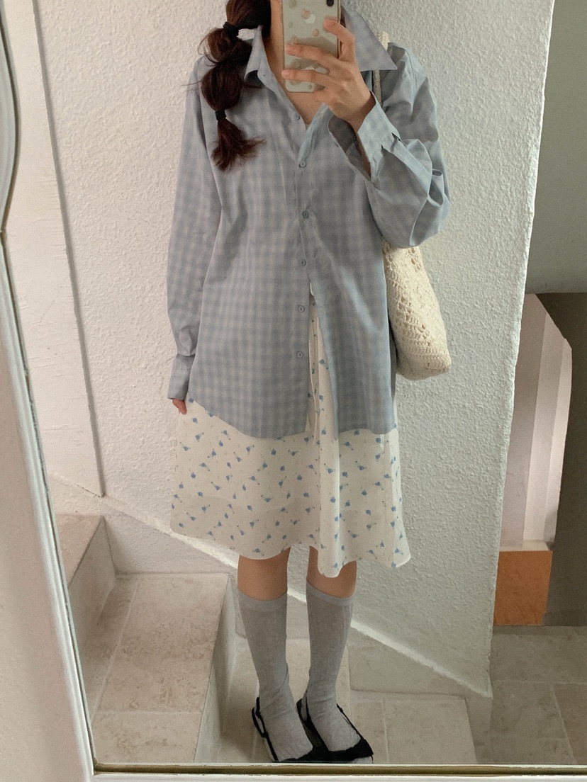 LETAILOR東大門直郵女裝新款推薦熱賣休閑襯衫蕾絲衫格子LETAILOR襯衫/蕾絲衫