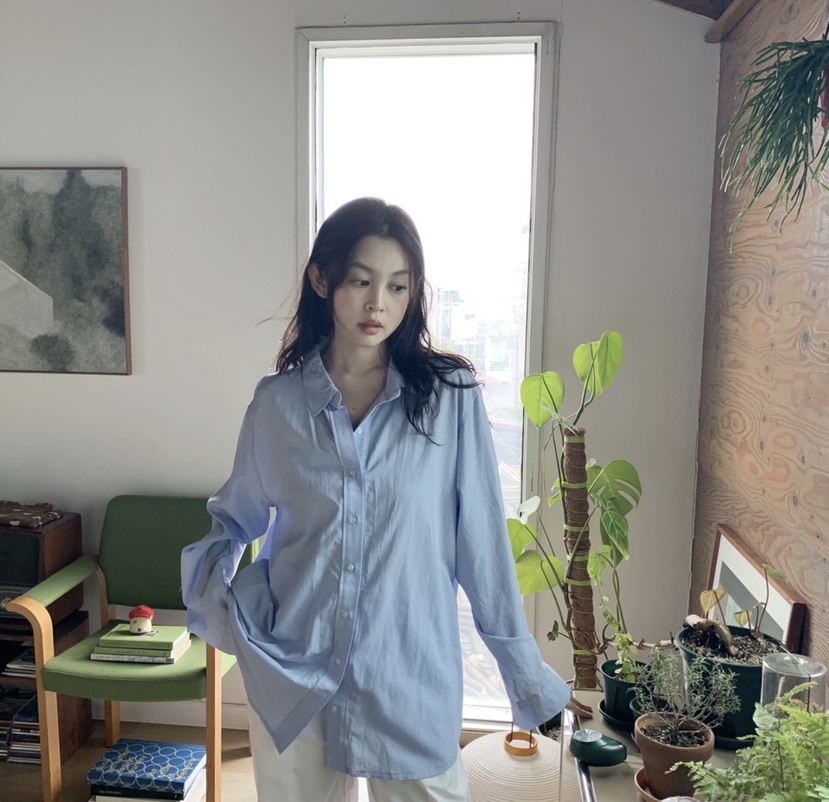 LETAILOR東大門實拍女裝新品人氣推薦時尚襯衫蕾絲衫寬松LETAILOR襯衫/蕾絲衫