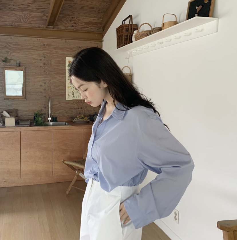 LETAILOR東大門實拍女裝新品人氣推薦時尚襯衫蕾絲衫寬松LETAILOR襯衫/蕾絲衫