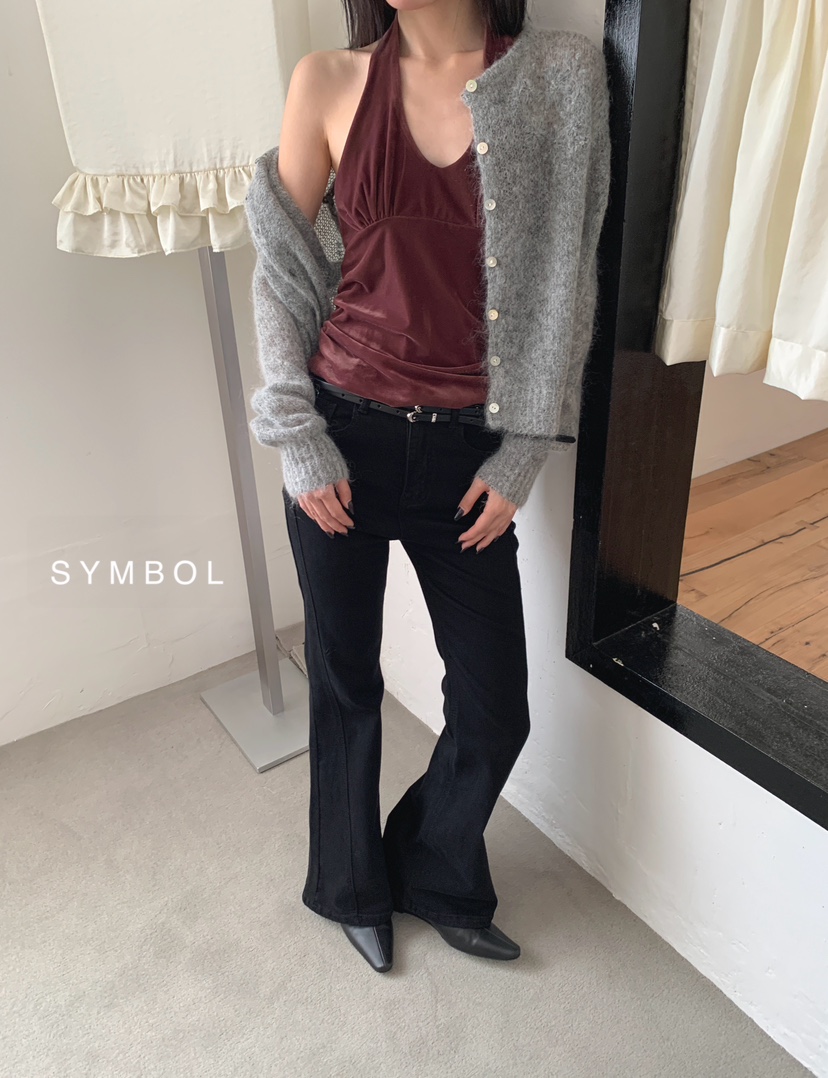 SYMBOL東大門實拍女裝新品真品時尚吊帶背心不含內搭天鵝絨SYMBOL吊帶/背心