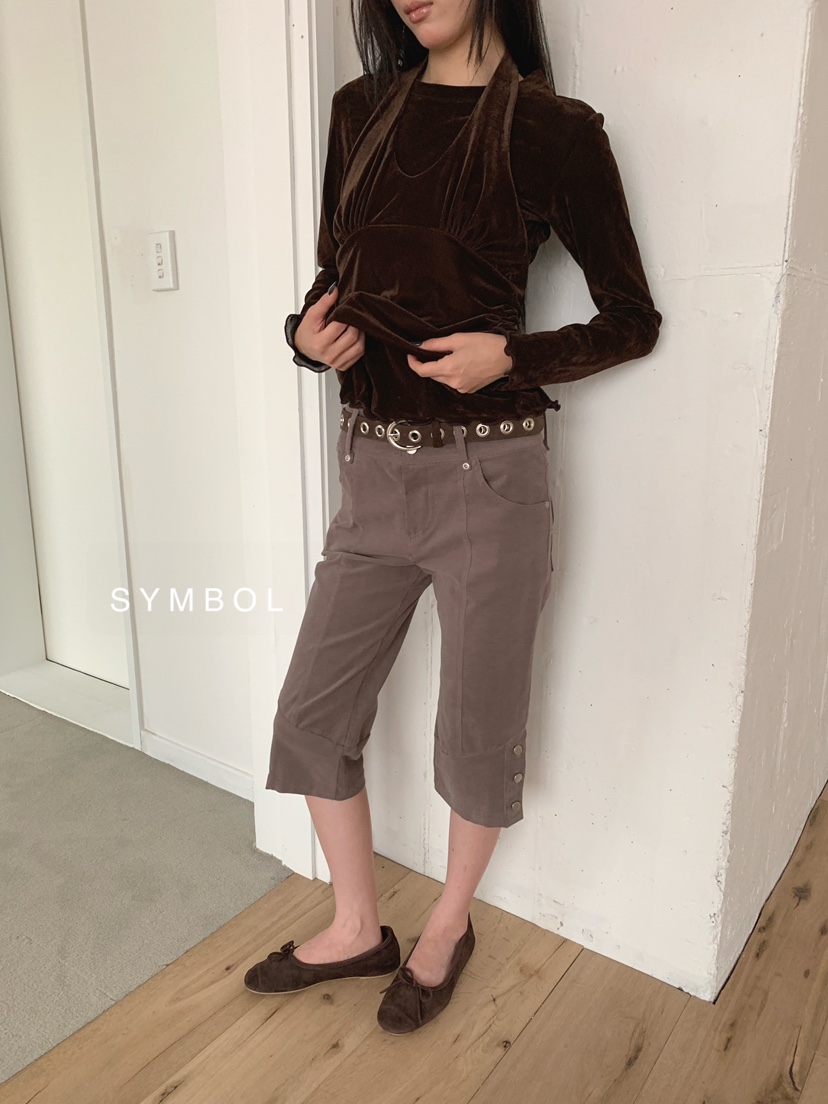 SYMBOL東大門實拍女裝新品真品時尚吊帶背心不含內搭天鵝絨SYMBOL吊帶/背心