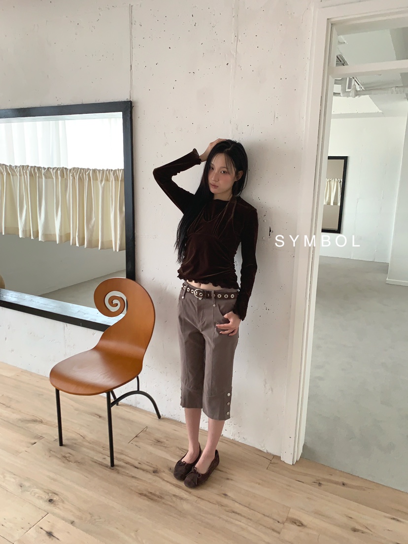 SYMBOL東大門實拍女裝新品真品時尚吊帶背心不含內搭天鵝絨SYMBOL吊帶/背心