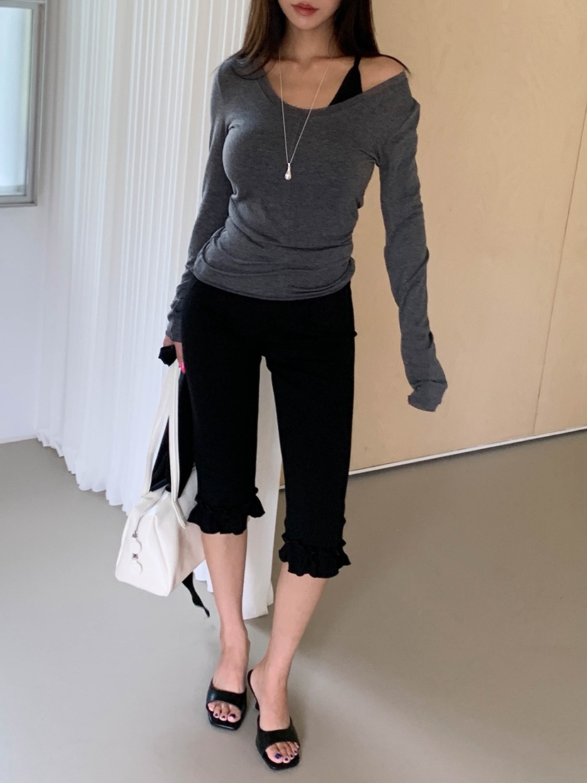VELEN東大門代購女士新品時尚休閑人氣打底褲鯊魚褲含圍巾VELEN打底褲/鯊魚褲