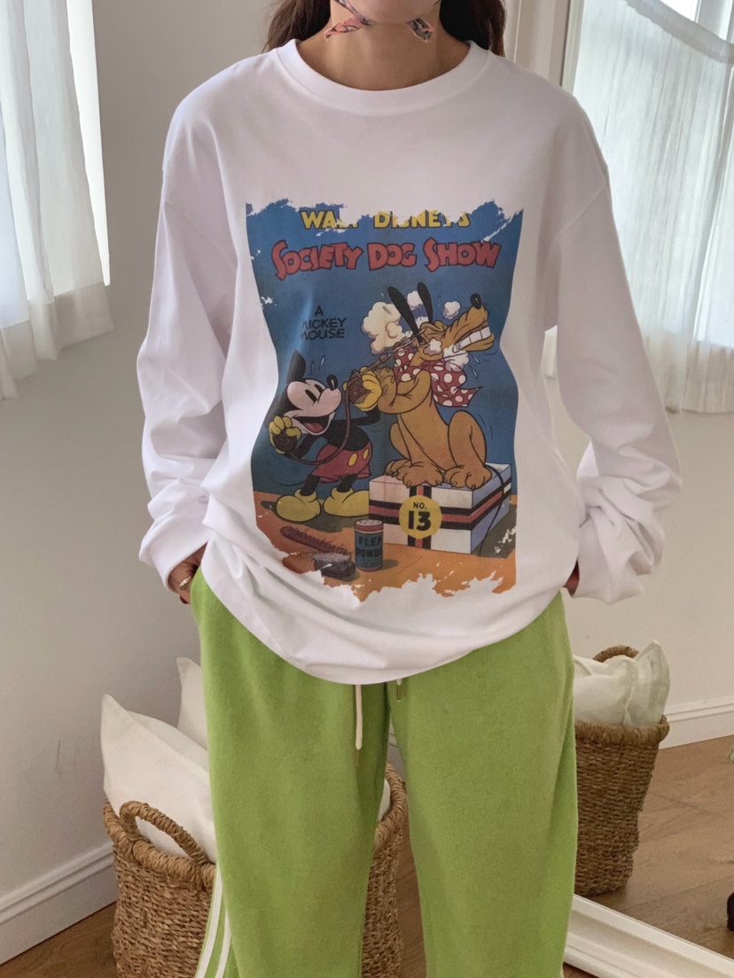 TOLL韓國直郵女裝新品時尚推薦休閑真品熱賣人氣長袖T恤米奇TOLL長袖T恤