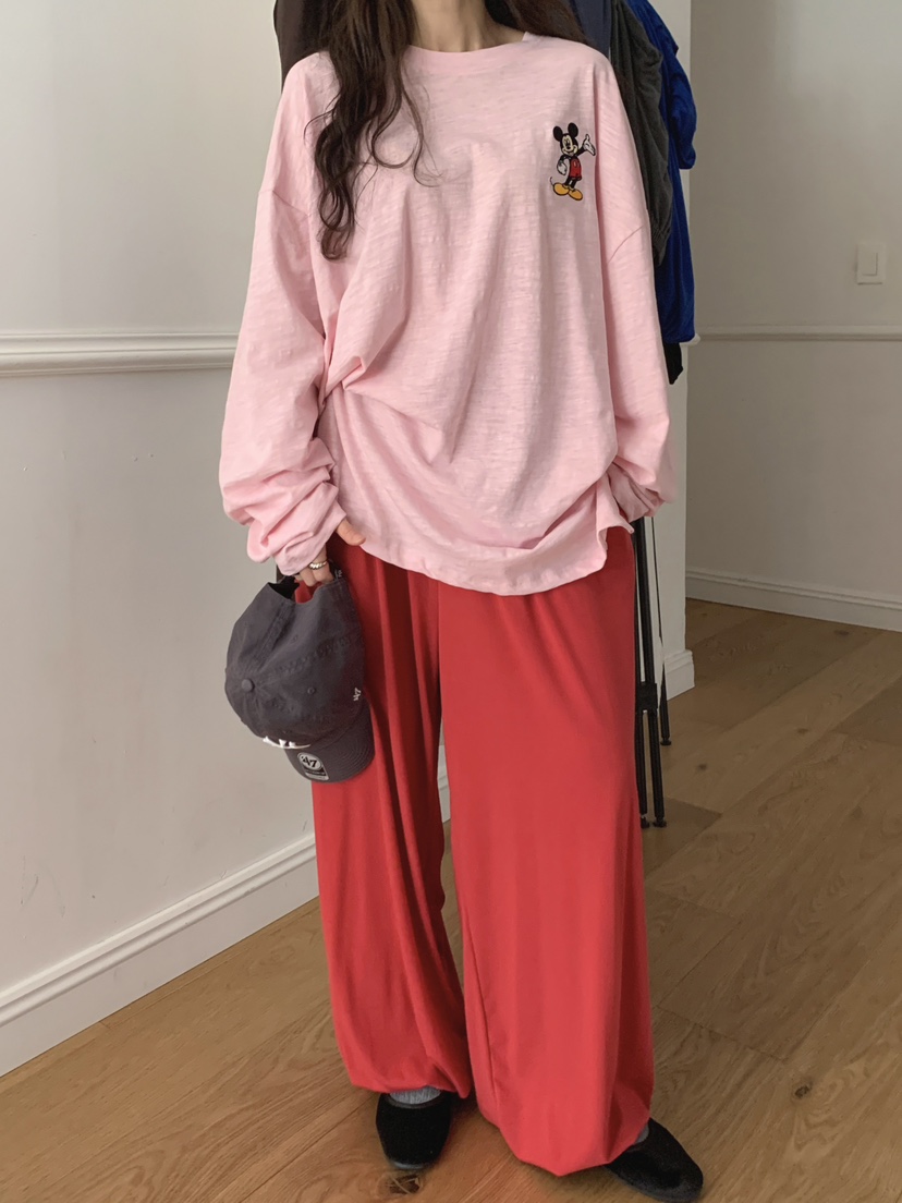 TOLL韓國代購女裝新品時尚真品推薦熱賣人氣長袖T恤米奇刺繡TOLL長袖T恤