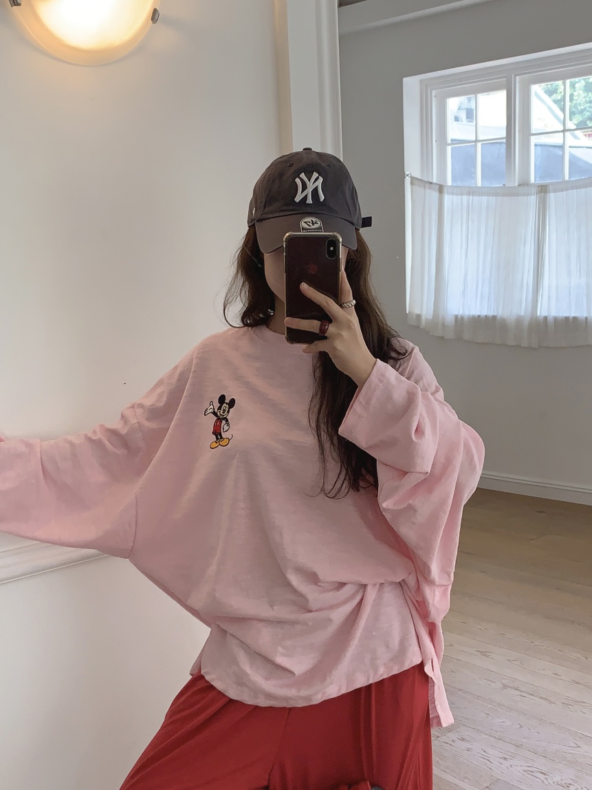 TOLL韓國代購女裝新品時尚真品推薦熱賣人氣長袖T恤米奇刺繡TOLL長袖T恤