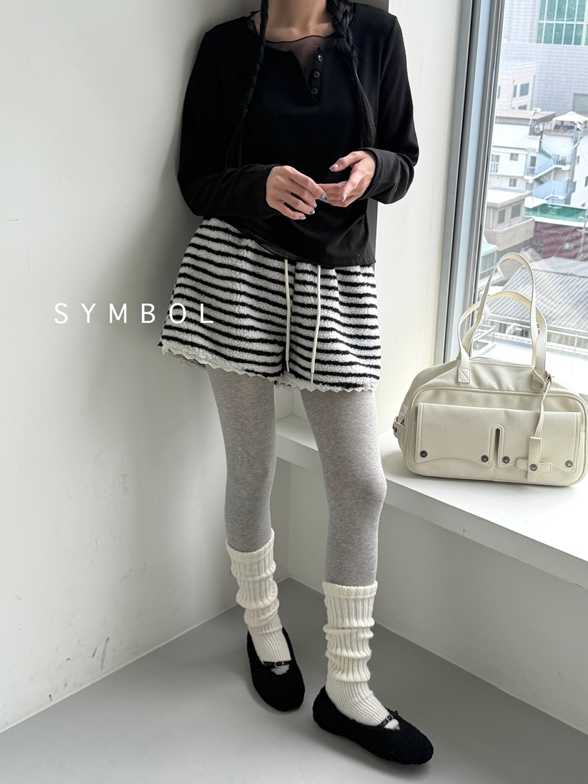 SYMBOL韓國代購女士新品時尚休閑推薦真品熱賣長袖T恤雙按鈕SYMBOL長袖T恤