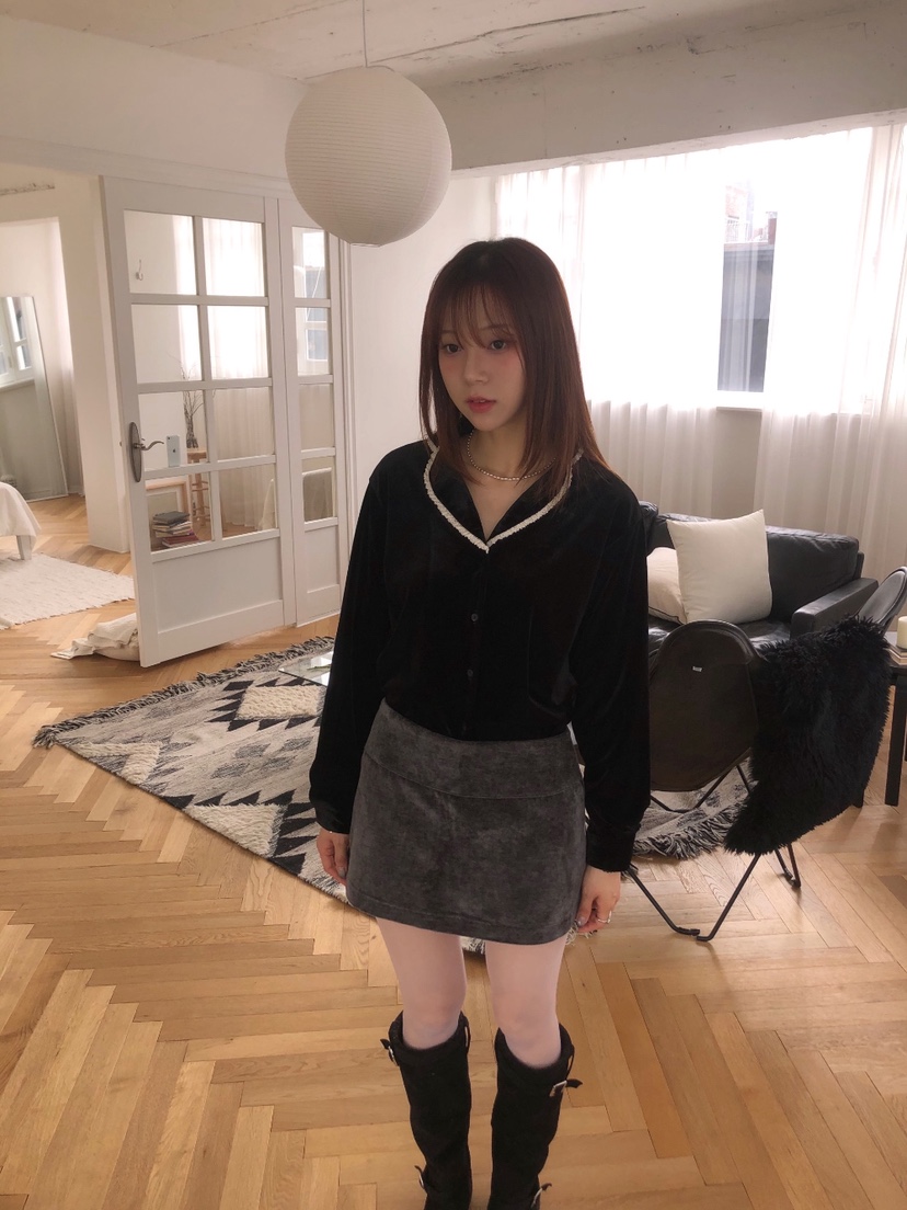 LETAILOR東大門直郵女裝新款真品時尚休閑襯衫蕾絲衫天鵝絨LETAILOR襯衫/蕾絲衫