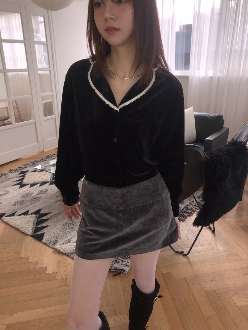 LETAILOR東大門直郵女裝新款真品時尚休閑襯衫蕾絲衫天鵝絨LETAILOR襯衫/蕾絲衫