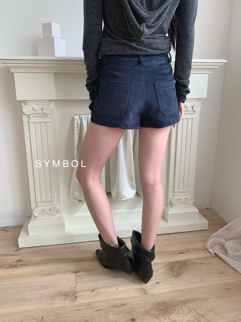 SYMBOL東大門實拍女裝新款熱賣推薦真品短褲不含腰帶口袋SYMBOL短褲