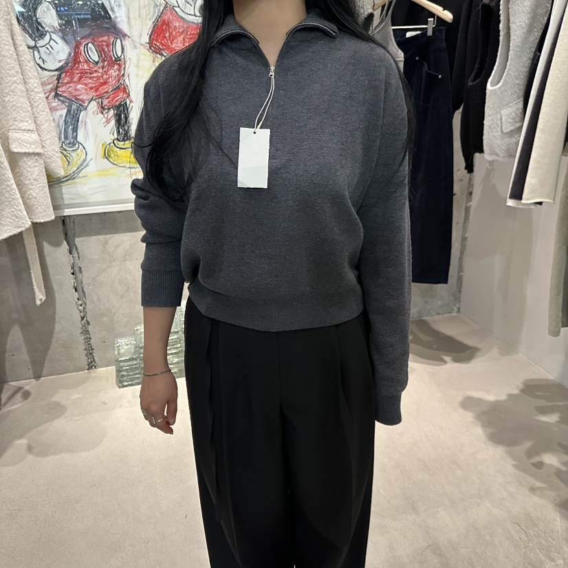 LAMAGIEPIE/LAMAGIE GREY韓國直郵女士新品休閑毛衣半拉鏈LAMAGIEPIE/LAMAGIE GREY毛衣圖色2墨色