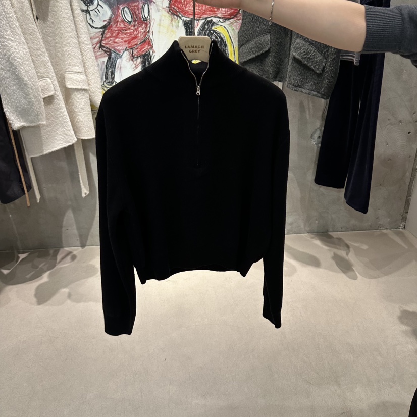 LAMAGIEPIE/LAMAGIE GREY韓國直郵女士新品休閑毛衣半拉鏈LAMAGIEPIE/LAMAGIE GREY毛衣圖色3黑色