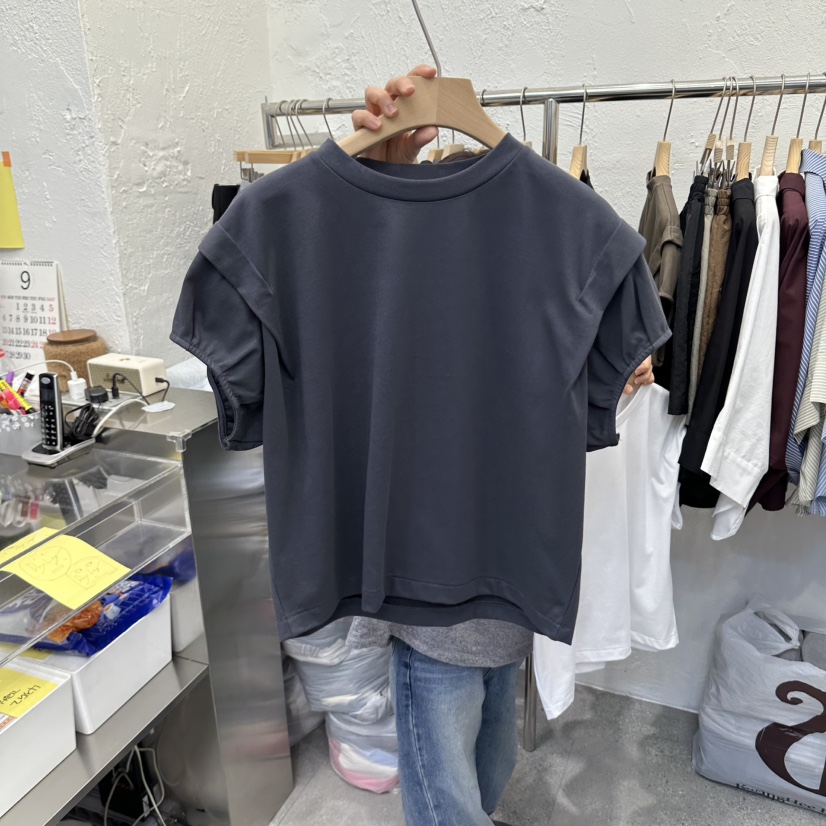 DA YLOG東大門代購女裝新品休閑時尚推薦熱賣人氣T恤泡泡袖DA YLOGT恤圖色3
