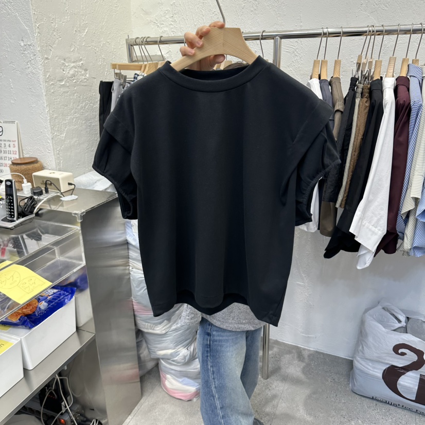 DA YLOG東大門代購女裝新品休閑時尚推薦熱賣人氣T恤泡泡袖DA YLOGT恤圖色4