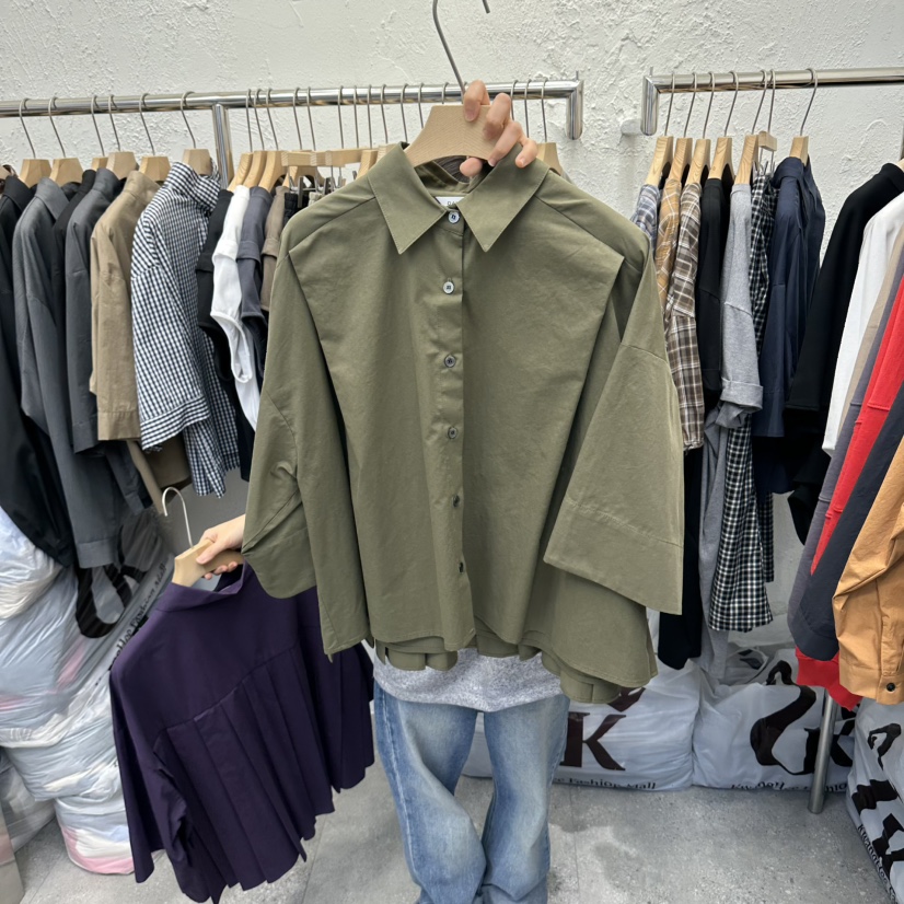 DA YLOG東大門代購女士新品人氣真品推薦襯衫蕾絲衫雙褶DA YLOG襯衫/蕾絲衫圖色1