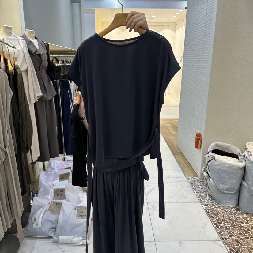SANS東大門實拍女裝新款職業時尚人氣推薦真品休閑熱賣T恤SANST恤圖色3藏藍色