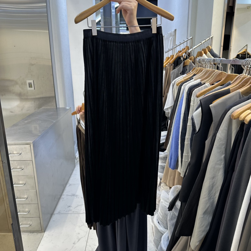 SANS東大門代購女士新品時尚真品人氣推薦長裙天鵝絨褶皺SANS長裙圖色3黑色