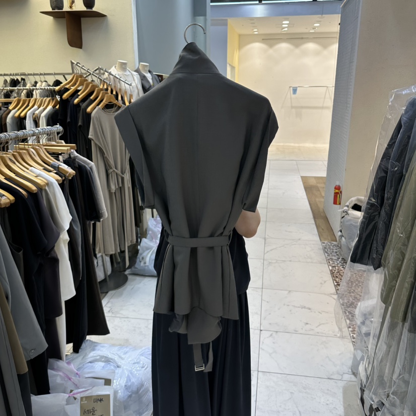 SANS東大門代購女裝新品熱賣時尚休閑職業真品馬甲含腰帶SANS馬甲