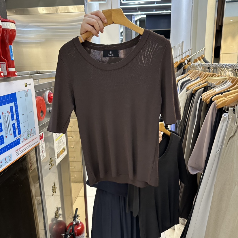 SANS韓國直郵女士新品人氣推薦時尚休閑真品職業熱賣T恤SANST恤圖色3