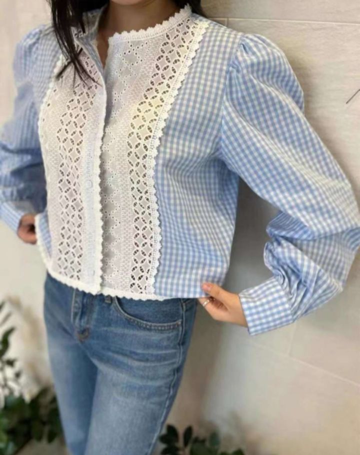 BLING BLING-S/RICO東大門實拍女裝新款真品襯衫蕾絲衫蕾絲BLING BLING-S/RICO襯衫/蕾絲衫