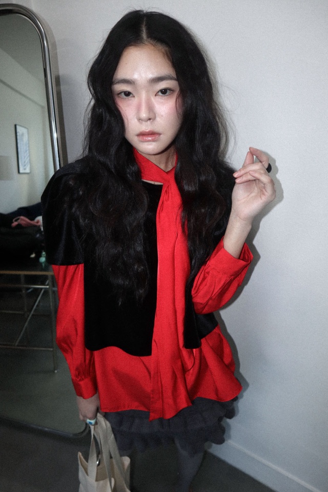 LETAILOR韓國代購女士新品休閑熱賣襯衫蕾絲衫天鵝絨雙面LETAILOR襯衫/蕾絲衫