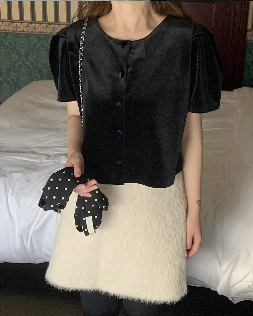 LETAILOR韓國代購女士新品休閑熱賣襯衫蕾絲衫天鵝絨雙面LETAILOR襯衫/蕾絲衫
