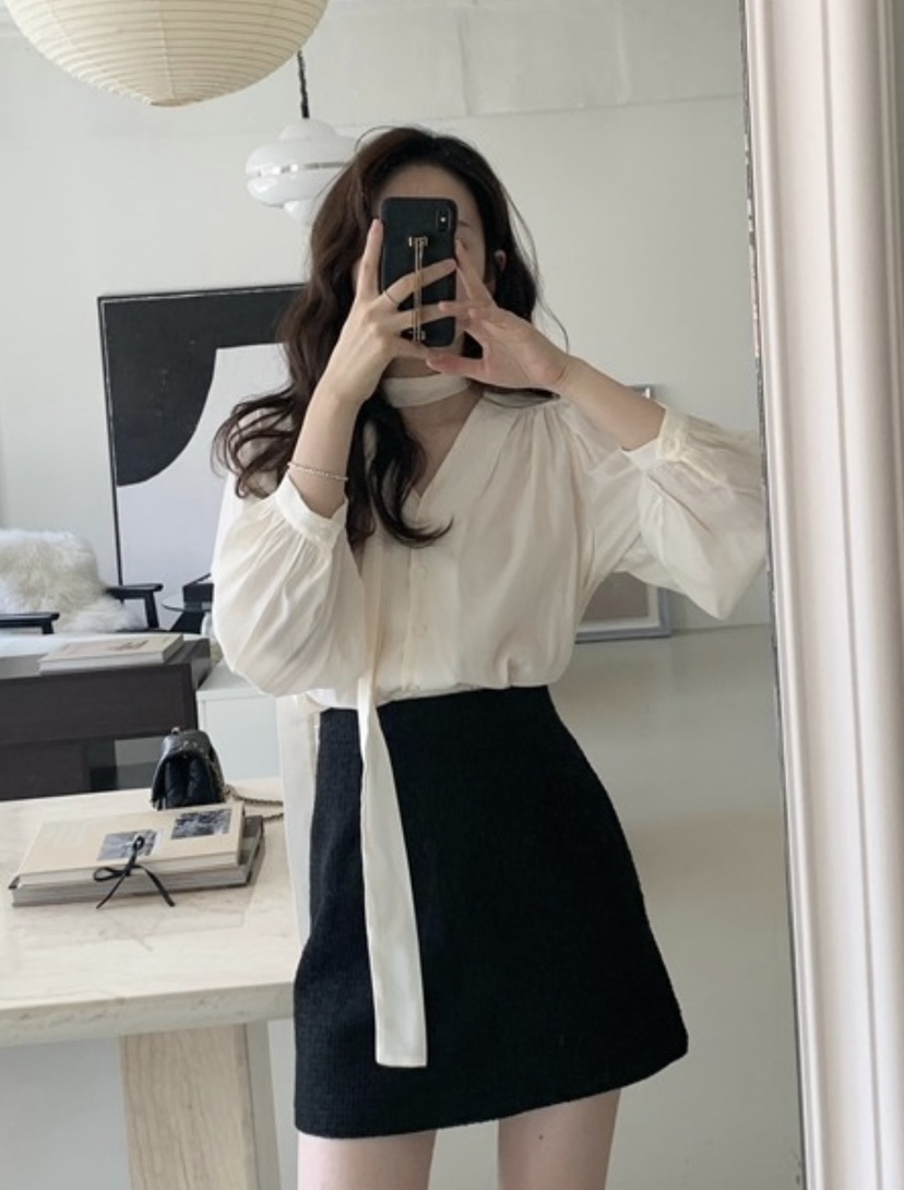 LETAILOR東大門實拍女裝新款推薦人氣襯衫蕾絲衫含脖帶圍巾LETAILOR襯衫/蕾絲衫