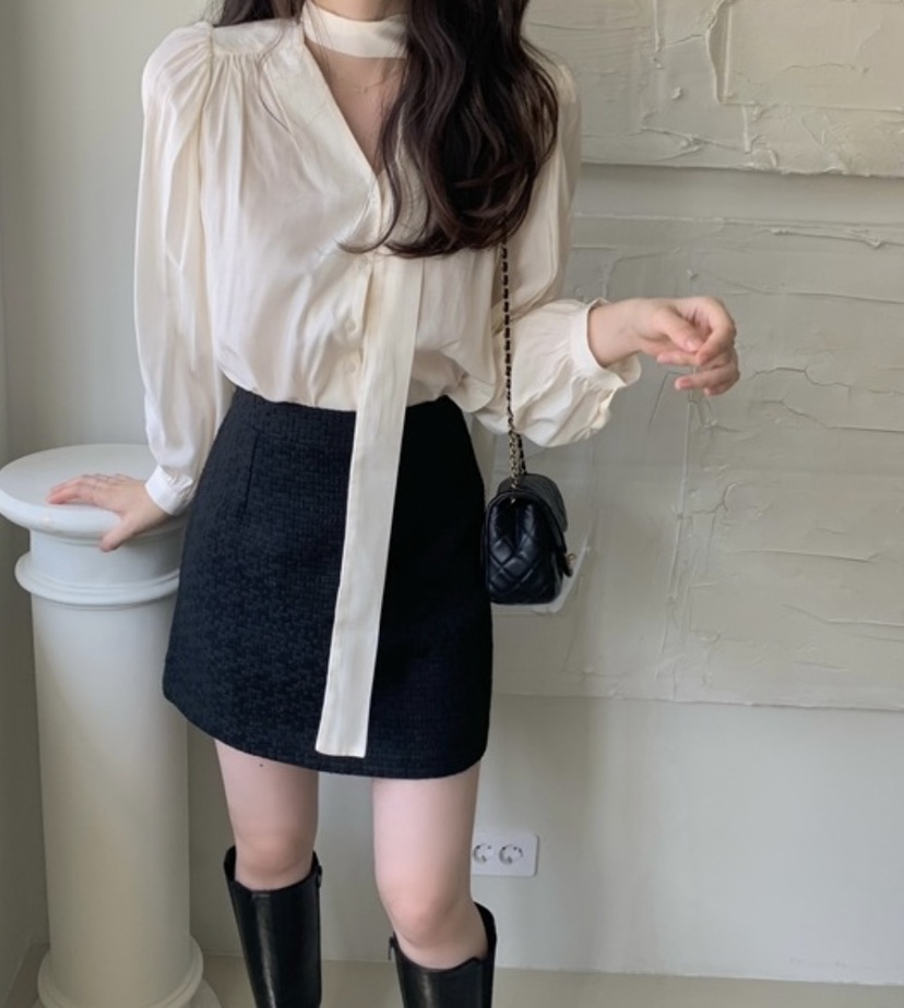 LETAILOR東大門實拍女裝新款推薦人氣襯衫蕾絲衫含脖帶圍巾LETAILOR襯衫/蕾絲衫