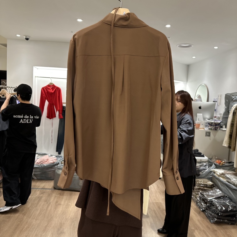 LEWIN東大門直郵女士新款休閑時尚人氣襯衫蕾絲衫含繩圍巾LEWIN襯衫/蕾絲衫