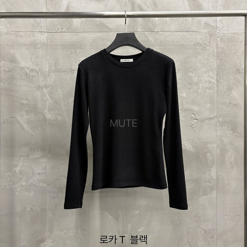 MUTE-P東大門代購女士新款推薦真品人氣休閑時尚長袖T恤MUTE長袖T恤圖色5黑色