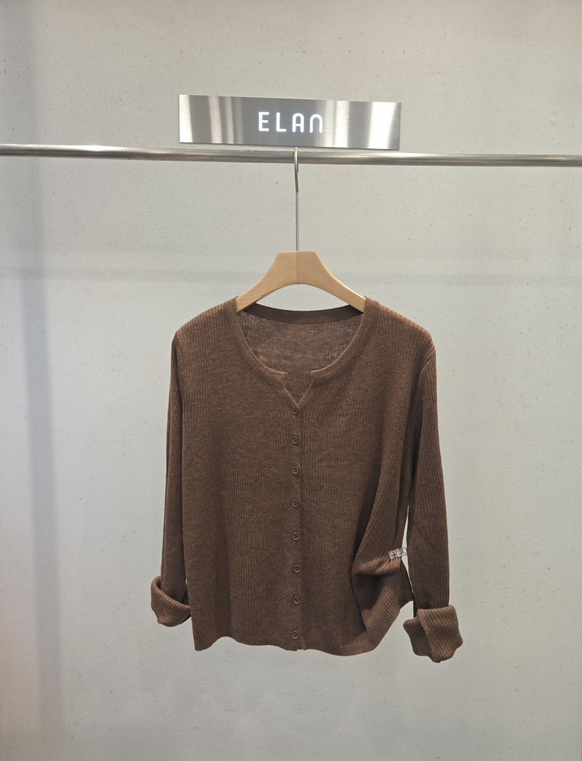ELAN東大門實拍女裝新款時尚推薦真品熱賣針織衫開衫羅紋ELAN針織衫圖色1