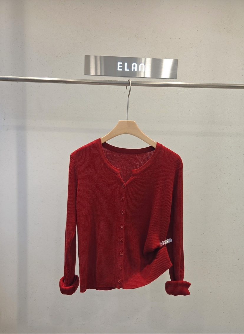 ELAN東大門實拍女裝新款時尚推薦真品熱賣針織衫開衫羅紋ELAN針織衫圖色2