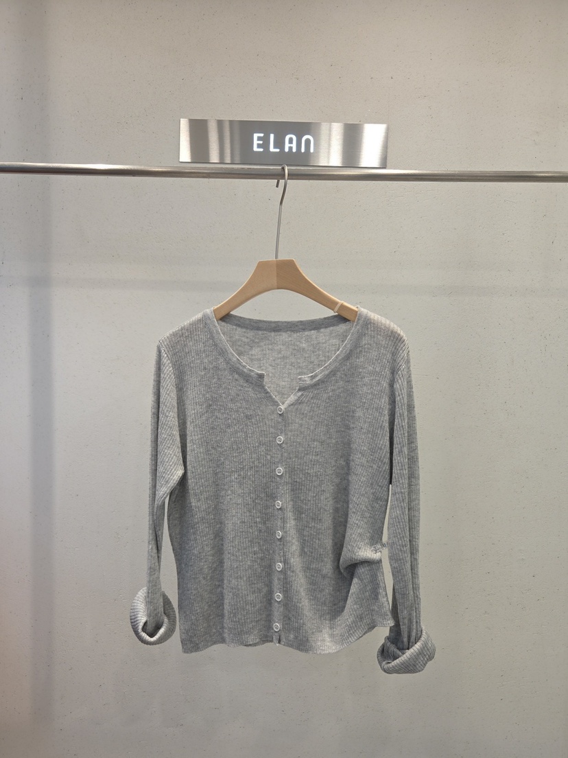 ELAN東大門實拍女裝新款時尚推薦真品熱賣針織衫開衫羅紋ELAN針織衫圖色3