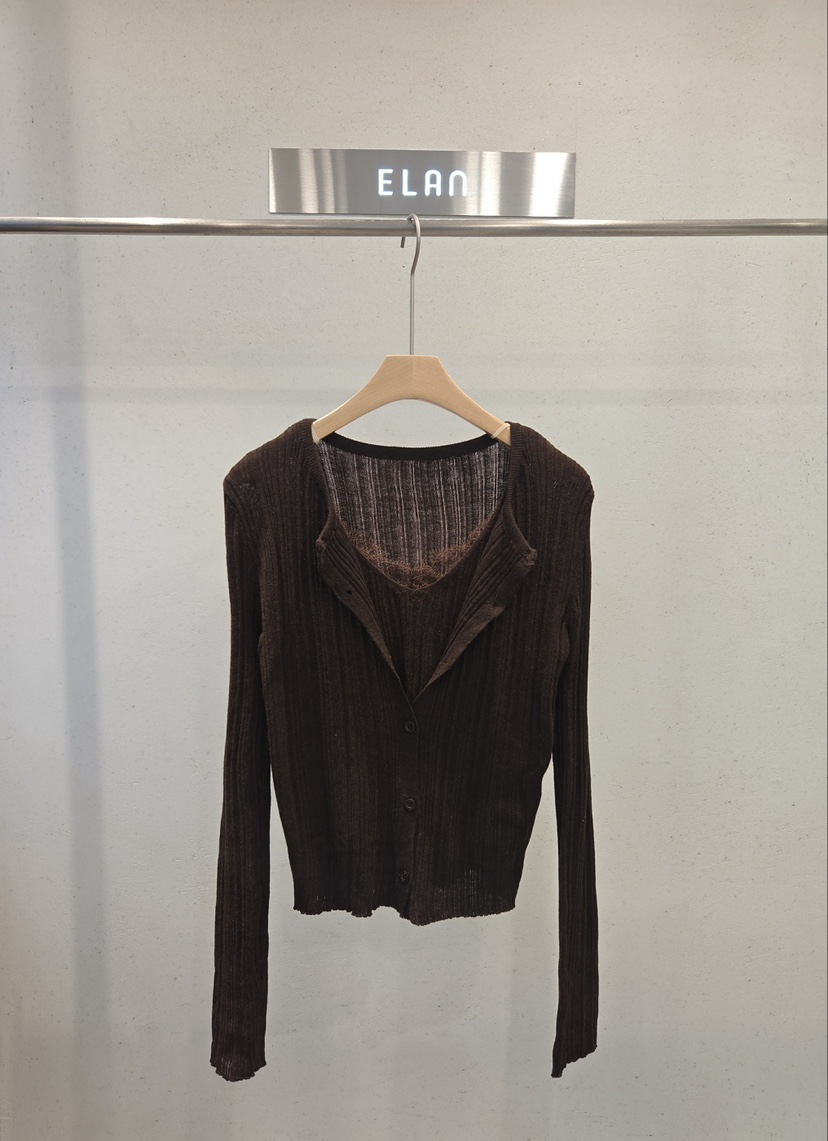 ELAN韓國代購女裝新品推薦時尚熱賣真品人氣開衫蕾絲開衫ELAN開衫圖色2
