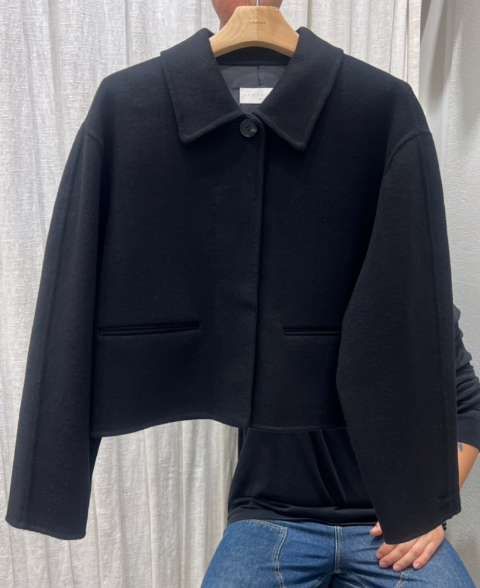 AHOY東大門實拍女裝新品真品熱賣休閑人氣時尚夾克手工紐扣AHOY夾克圖色2黑色