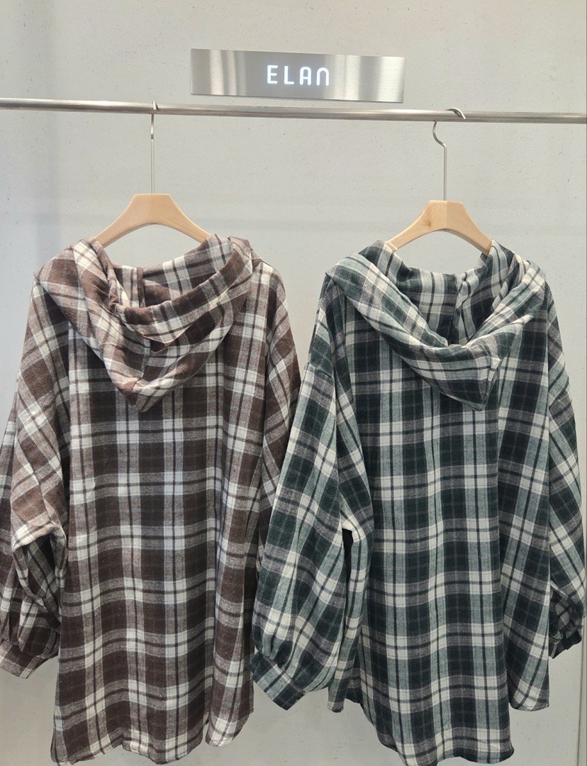 ELAN韓國直郵女裝新品休閑真品推薦熱賣時尚襯衫蕾絲衫格子ELAN襯衫/蕾絲衫