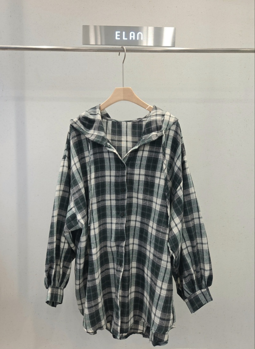 ELAN韓國直郵女裝新品休閑真品推薦熱賣時尚襯衫蕾絲衫格子ELAN襯衫/蕾絲衫圖色2