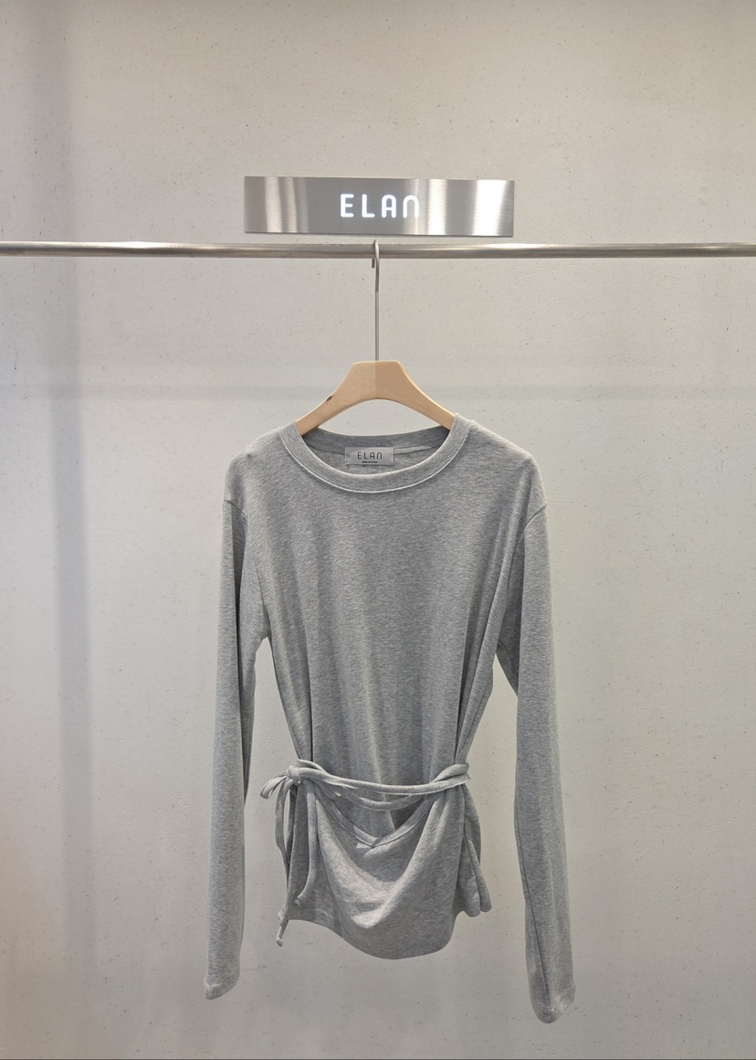 ELAN東大門代購女士新款時尚熱賣人氣真品推薦長袖T恤系帶ELAN長袖T恤圖色3
