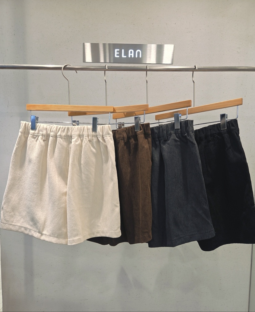 ELAN韓國代購女裝新款推薦人氣真品熱賣休閑時尚短褲燈芯絨ELAN短褲