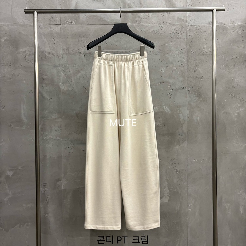 MUTE-P東大門實拍女裝新品熱賣推薦休閑真品時尚人氣休閑褲MUTE休閑褲圖色2奶油色