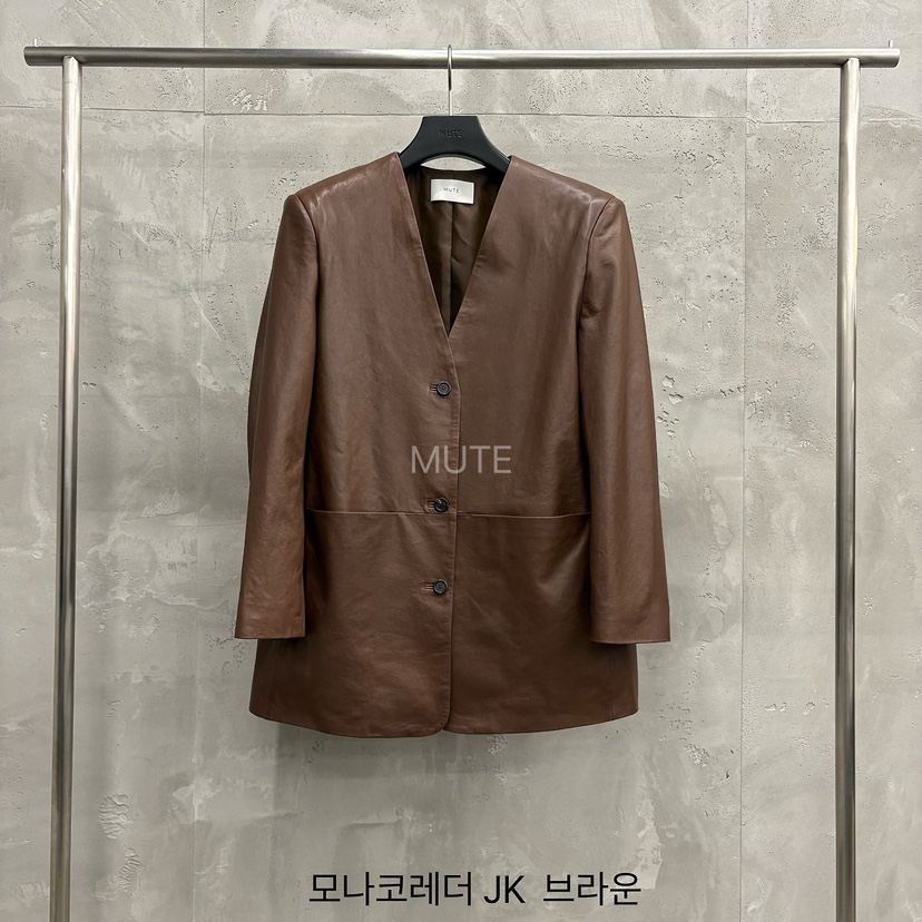 MUTE-P東大門代購女裝新品推薦時尚真品熱賣休閑皮衣皮革MUTE皮衣圖色1