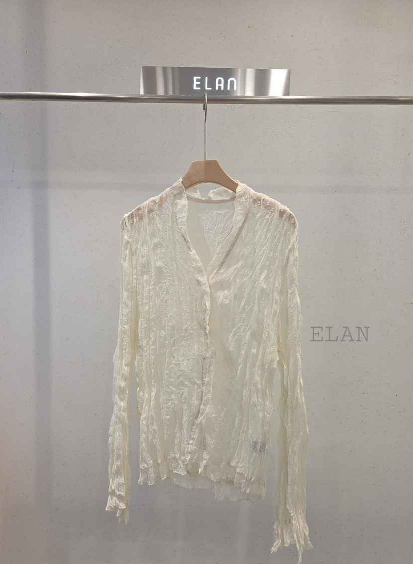 ELAN東大門實拍女裝新品推薦真品人氣時尚襯衫蕾絲衫蕾絲ELAN襯衫/蕾絲衫圖色1
