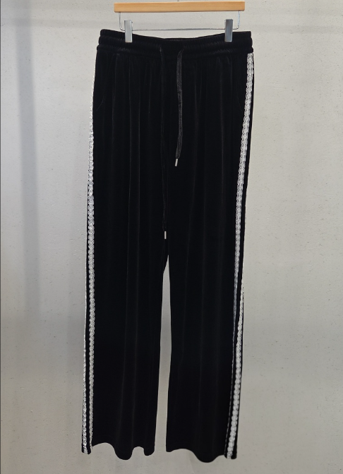 ELAN東大門實拍女士新品推薦時尚人氣休閑休閑褲天鵝絨蕾絲ELAN休閑褲圖色3