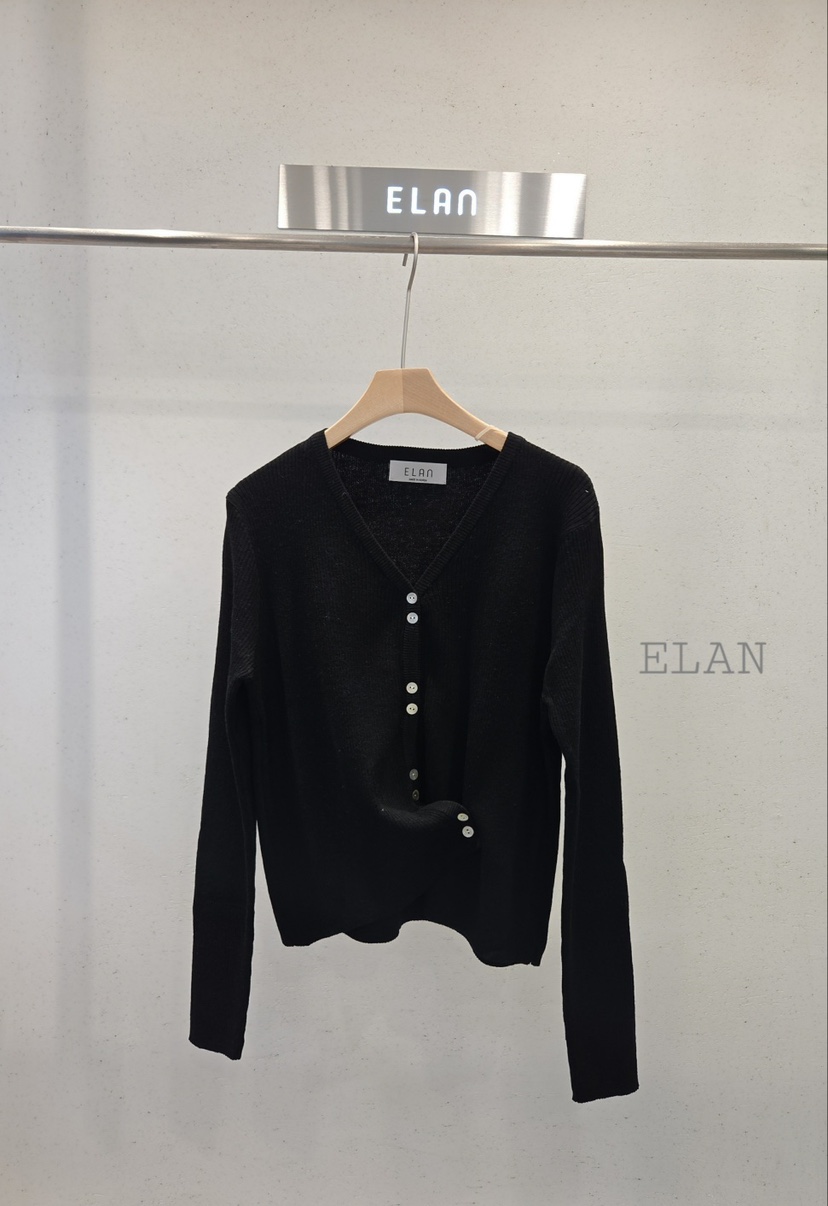 ELAN東大門代購女士新款人氣推薦真品熱賣針織衫開衫羅紋ELAN針織衫圖色3