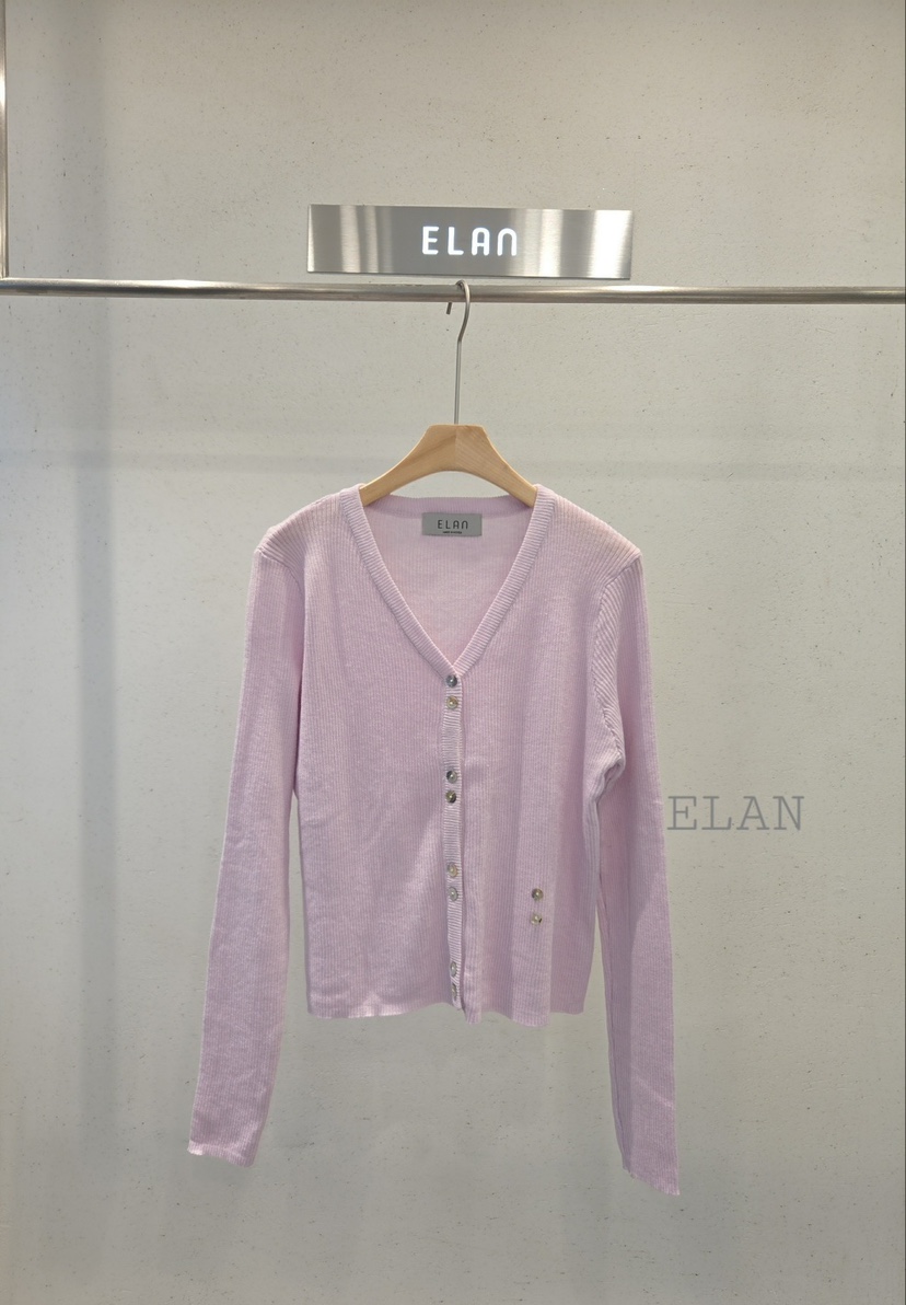 ELAN東大門代購女士新款人氣推薦真品熱賣針織衫開衫羅紋ELAN針織衫圖色4