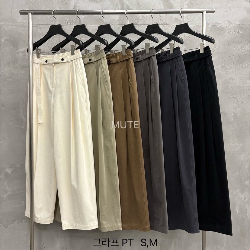 MUTE-P東大門實拍女裝新品時尚休閑推薦熱賣休閑褲含腰帶MUTE休閑褲