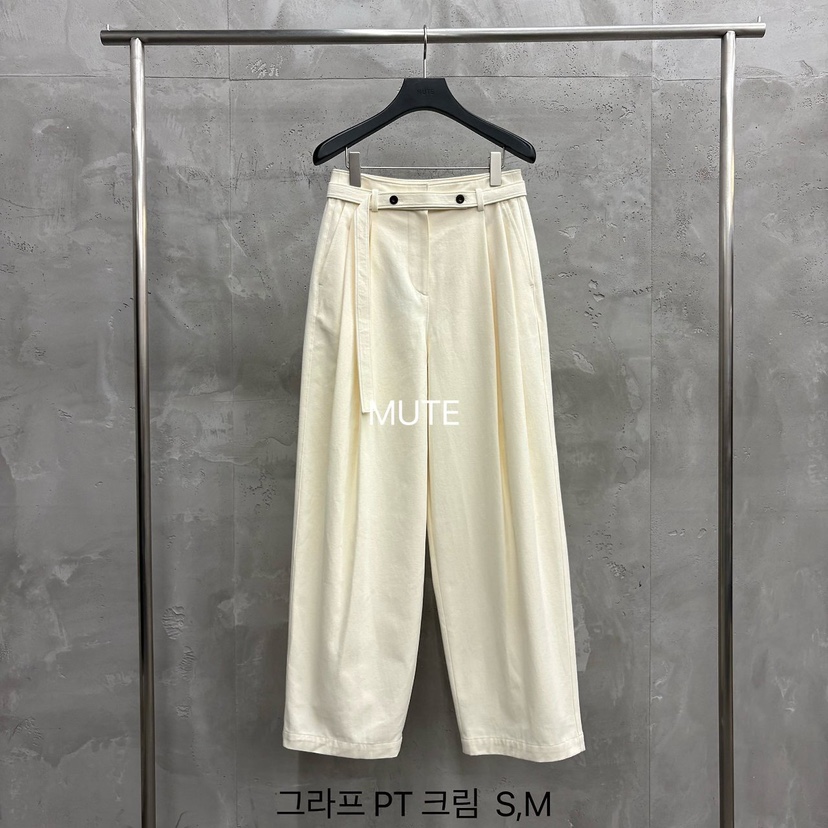 MUTE-P東大門實拍女裝新品時尚休閑推薦熱賣休閑褲含腰帶MUTE休閑褲圖色1